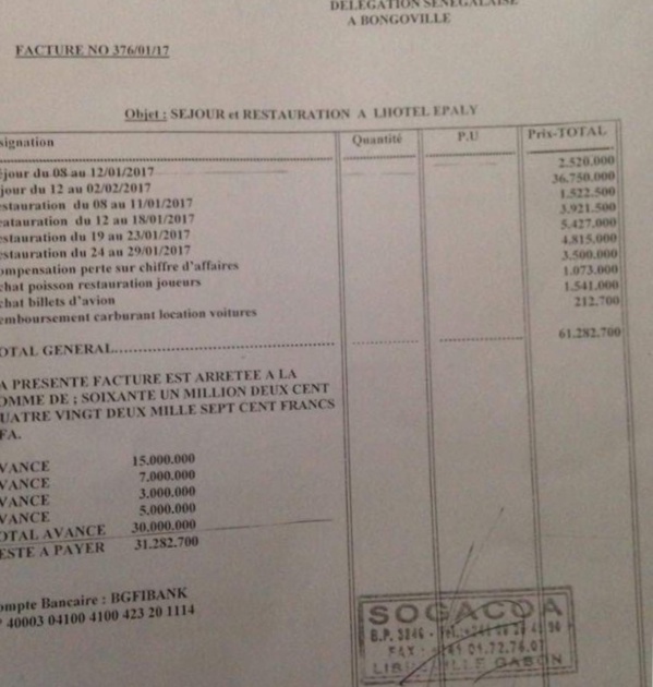 Scandale à la Can 2017 : Les 31 millions qui divisent le Dage du ministre des Sports et l’hôtel Epaly Scandale à la Can 2017 : Les 31 millions qui divisent le Dage du ministre des Sports et l’hôtel Epaly