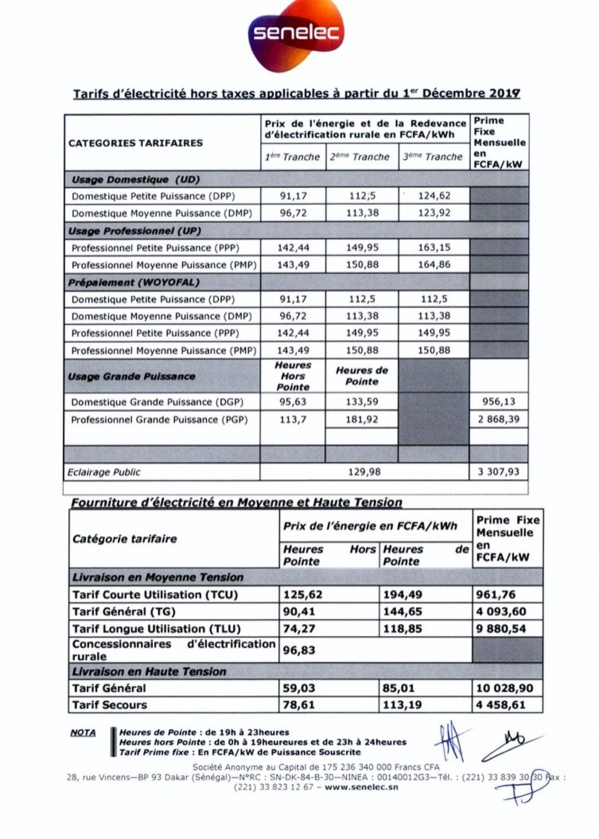 Hausse du Prix de l'électricité : Voici la nouvelle grille tarifaire Hausse du Prix de l'électricité : Voici la nouvelle grille tarifaire
