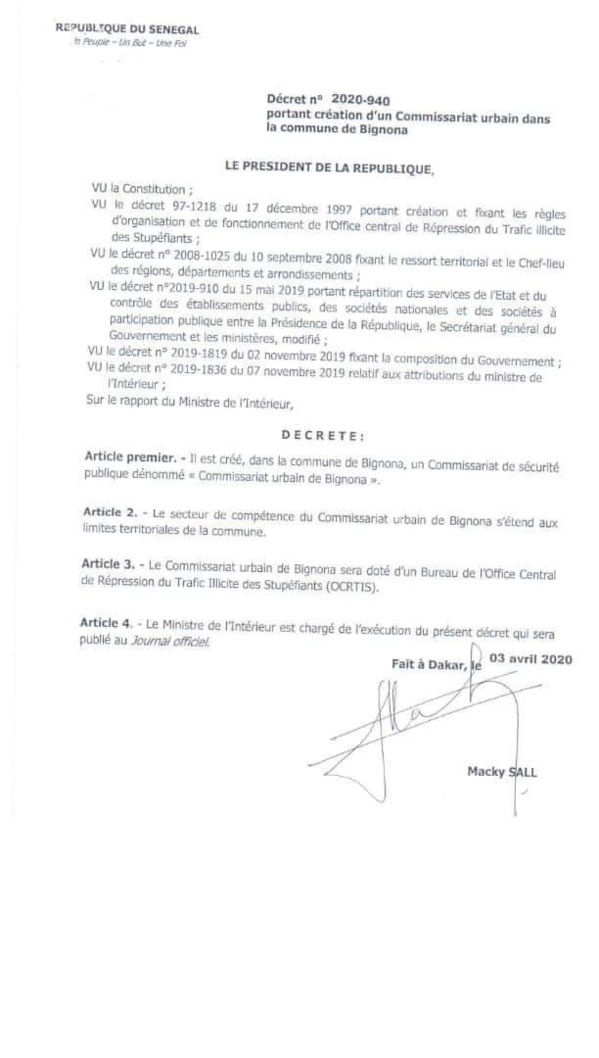Bignona dispose désormais d'un Commissariat urbain