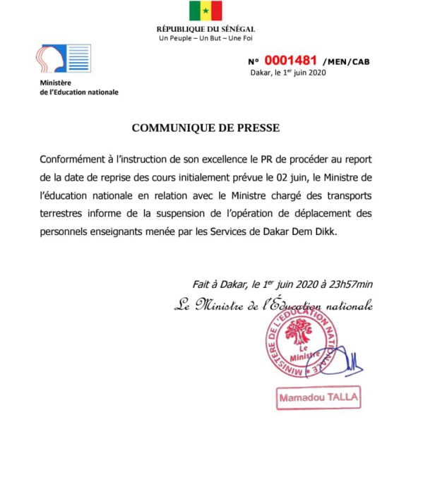 Le transport des enseignants par Dakar Dem Dikk suspendu 
