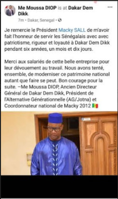 DDD: La réaction de Me Moussa Diop après son limogeage DDD: La réaction de Me Moussa Diop après son limogeage