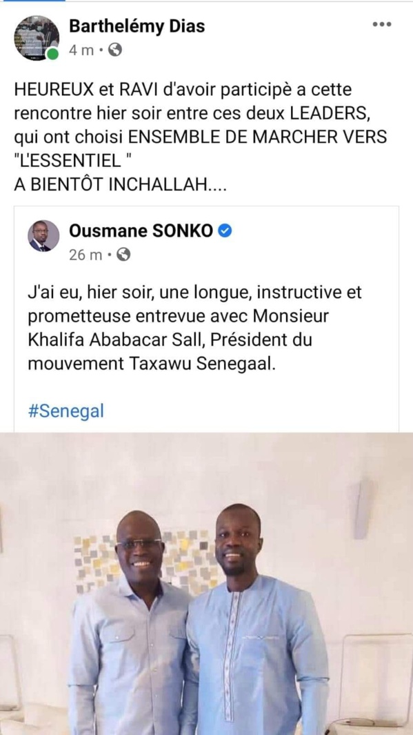 Vers une alliance Sonko et Khalifa pour faire face au 