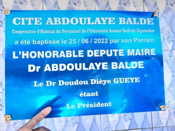 Ziguinchor : La Cité du personnel de l'université Assane Seck baptisée "Cité Abdoulaye BALDÉ"