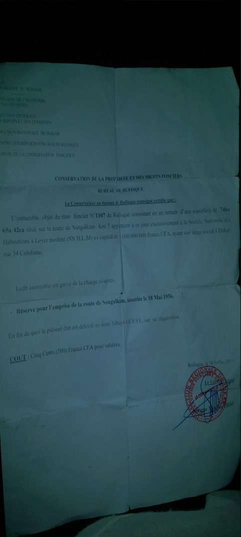 Nébuleuse sur le titre 1107 à Ndiakhirate : Quel est ce ministre qui essaie de protéger les services techniques incriminés de l’Etat? Nébuleuse sur le titre 1107 à Ndiakhirate : Quel est ce ministre qui essaie de protéger les services techniques incriminés de l’Etat?