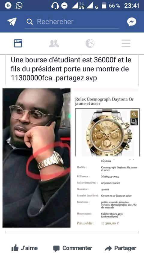 La montre à 11,3 millions du fils de Macky affole la toile