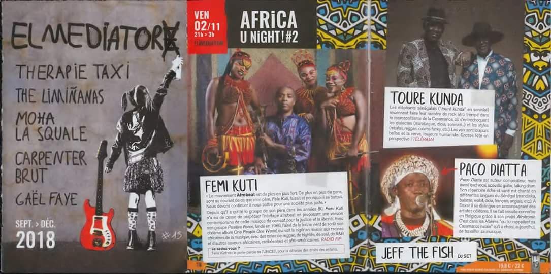 Perpignan : Le Touré-Kunda, Paco Diatta, Fémi Kuti…sur la scène de El Médiator pour un concert exceptionnel Perpignan : Le Touré-Kunda, Paco Diatta, Fémi Kuti…sur la scène de El Médiator pour un concert exceptionnel