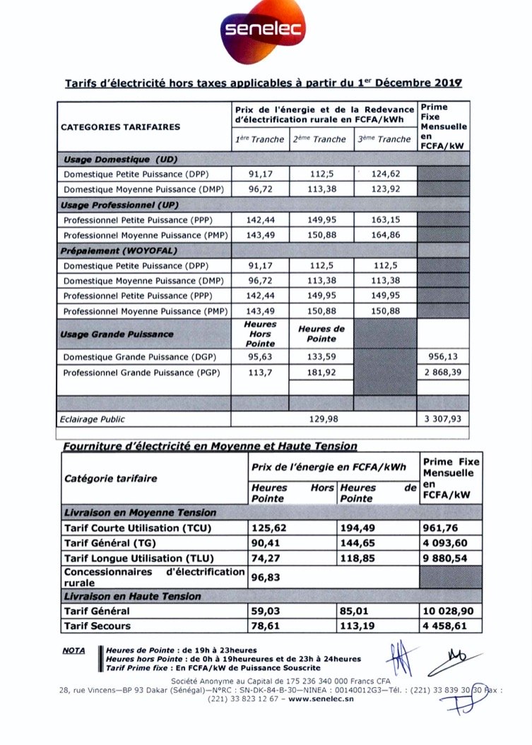 Hausse du Prix de l'électricité : Voici la nouvelle grille tarifaire Hausse du Prix de l'électricité : Voici la nouvelle grille tarifaire
