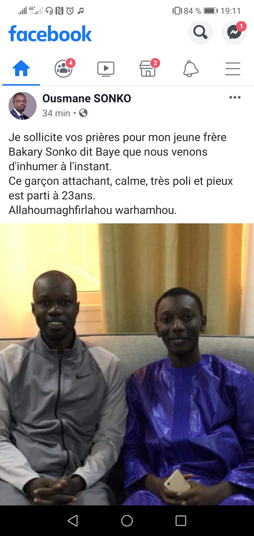 Nécrologie : Ousmane Sonko à perdu son jeune-frère Bakary