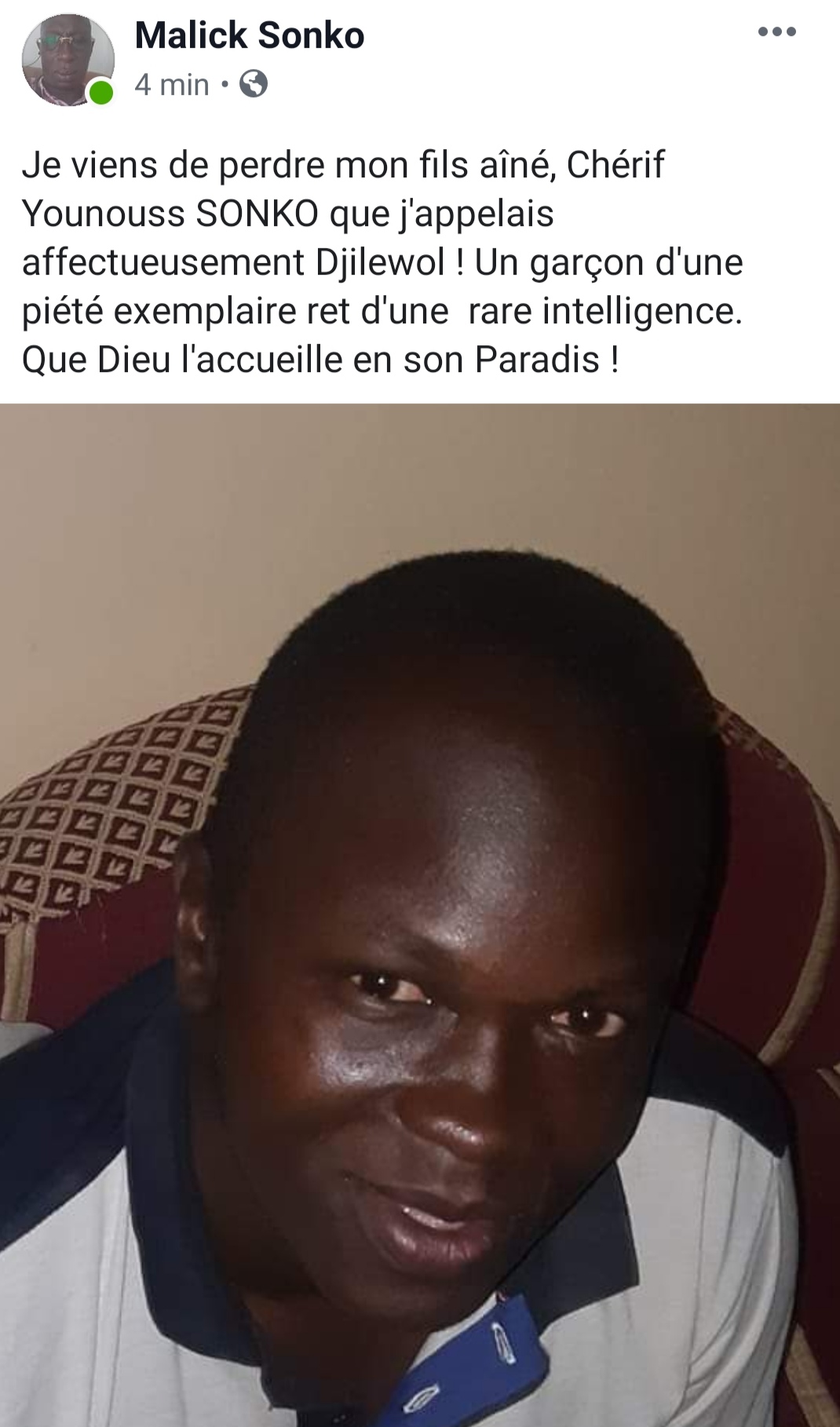 Ziguinchor : Malick Sonko perd son fils aîné Ziguinchor : Malick Sonko perd son fils aîné