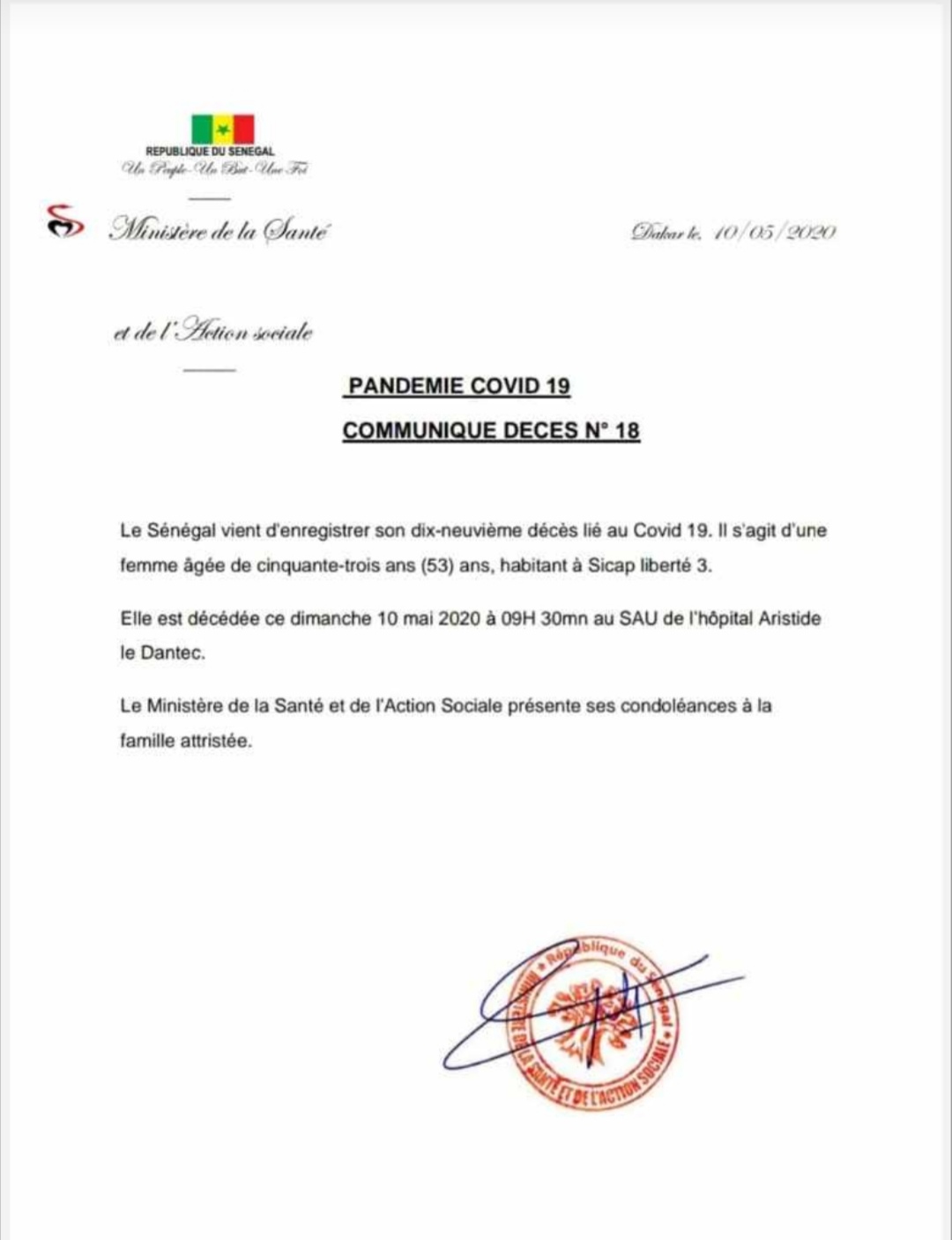 Covid-19 : Le Sénégal enregistre son 19e décès