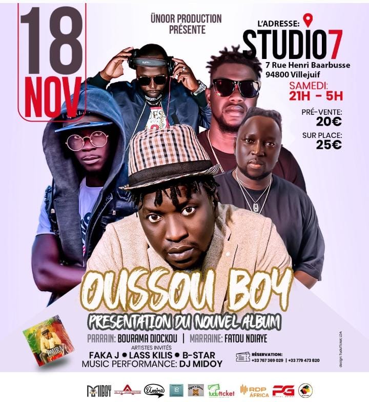 Paris : L'artiste Oussou-Boy lance son album "UMIRA", samedi 18 novembre 2023 au Studio7 de Villejuif