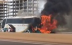 Autoroute à Péage : Un bus de transport malien prend feu