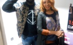 Viviane en compagnie de son manager Djidiak Diouf, Moustapha Dieng, dans les studios de Sony avec Barack Adams de Sexion d'assaut